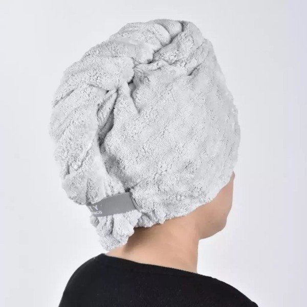 Producto - Turbante City Blanco grueso acanalado gris