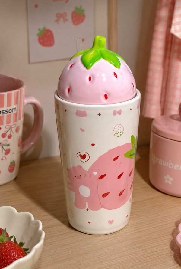 Producto - Vaso ceramico termico hermetico Cute Fresa