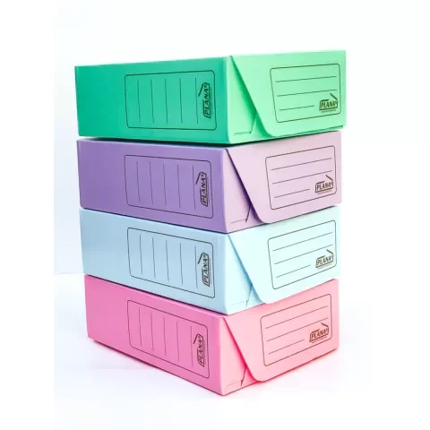 Producto - CAJA ARCH. PLAST. OF.12cm T/V Art.701 Pastel