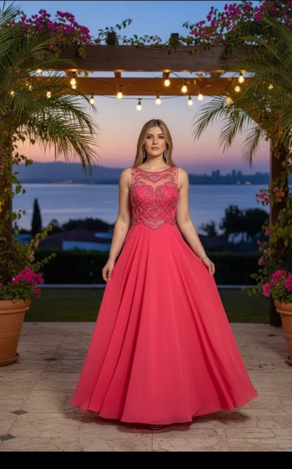 Producto - Vestido largo girsta impactante bordado