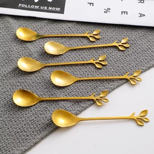 Producto - Cucharita de té ramita Dorada