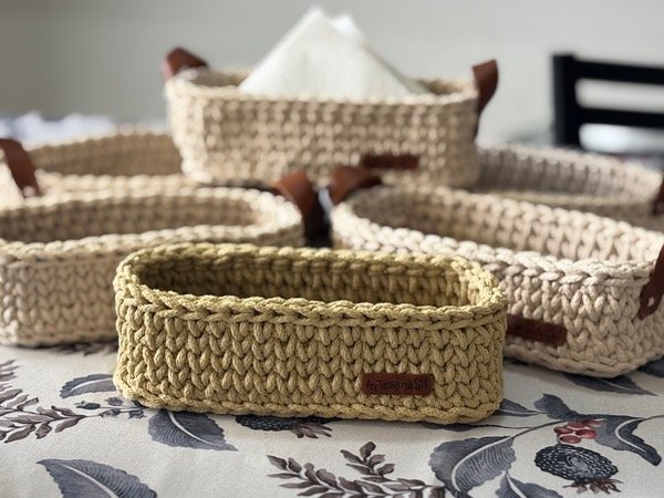 Producto - Contenedor Multiuso Rectangular / Crochet artesanal