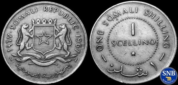Producto - Somalia - 1 Scellino (1967) KM #9 - República Somalí