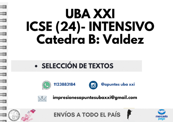 Producto - ICSE (24) Intensivo Verano - Selección Textos - Catedra B: Valdez