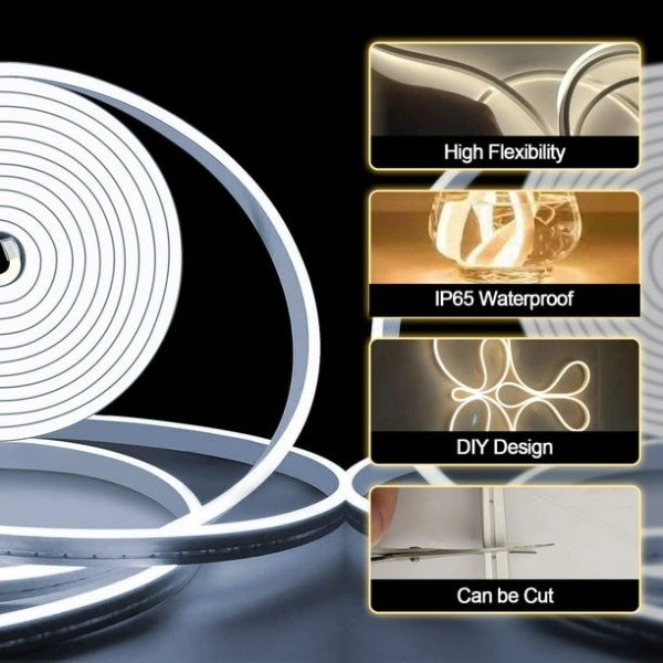 Producto - Rollo tira led neon 5mts con control blanco frío