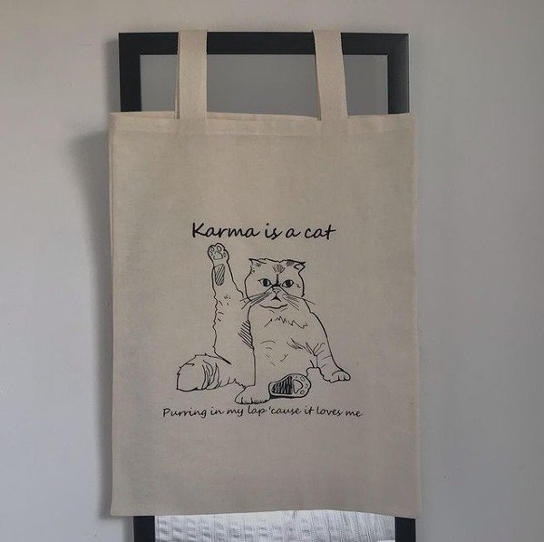 Tote bag Karma is a cat — imagen 4