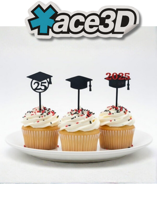 Producto - Mini Topper para Cupcakes de Egresados con Diseño Festivo