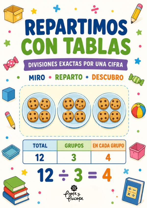 Producto - REPARTIMOS CON TABLAS: Divisiones exactas con apoyo visual - 0