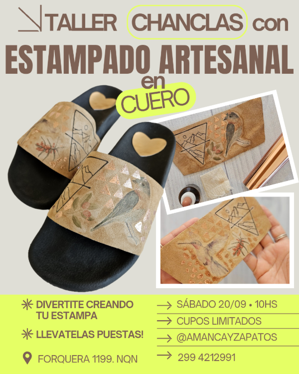 Producto - Taller CHANCLAS de CUERO con ESTAMPADO ARTESANAL