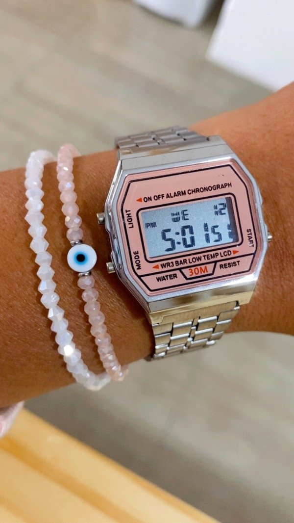 Producto - Reloj vintage con cuadrante rosa