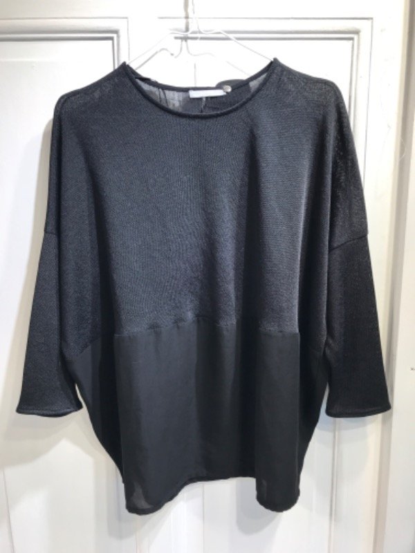 Producto - Sweater ZARA negro rustico y gasa- - Talle L- PRECIO: 52x
