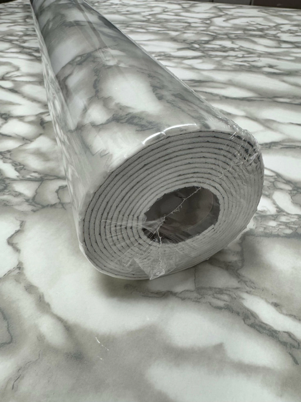 Producto - Rollo Autoadhesivo Simil Marmol 1.20 x 3 mt Blanco gris