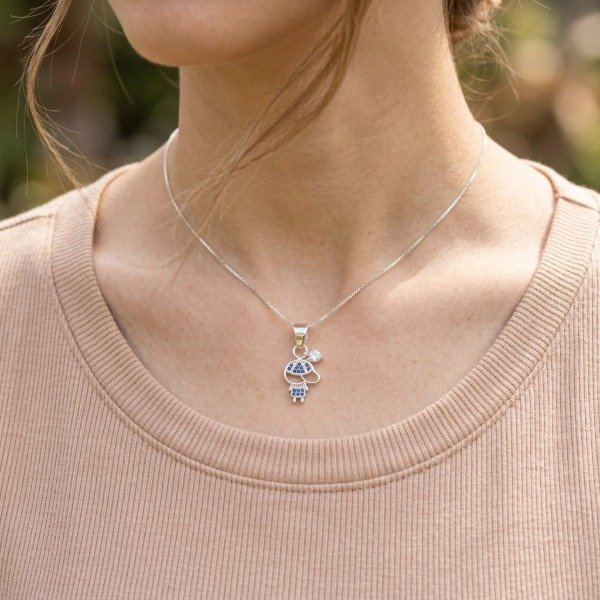 Producto - Conjunto Nene Azul con Brilito -Plata 925 - 2