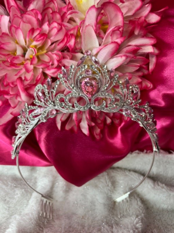 Producto - Corona plateada rosa