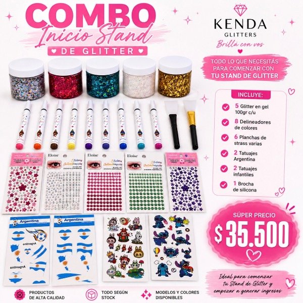 Producto - COMBO INICIAL STAND DE GLITTER