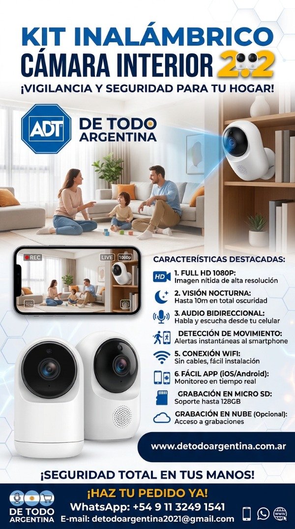 Producto - KIT ALARMA INALAMBRICO CAMARA INTERIOR 2.2 - 0