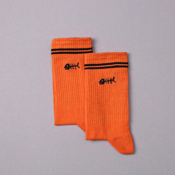 Producto - MEDIAS SWORDFISH STRIPES CREW SOCKS - NARANJA Y NEGRO