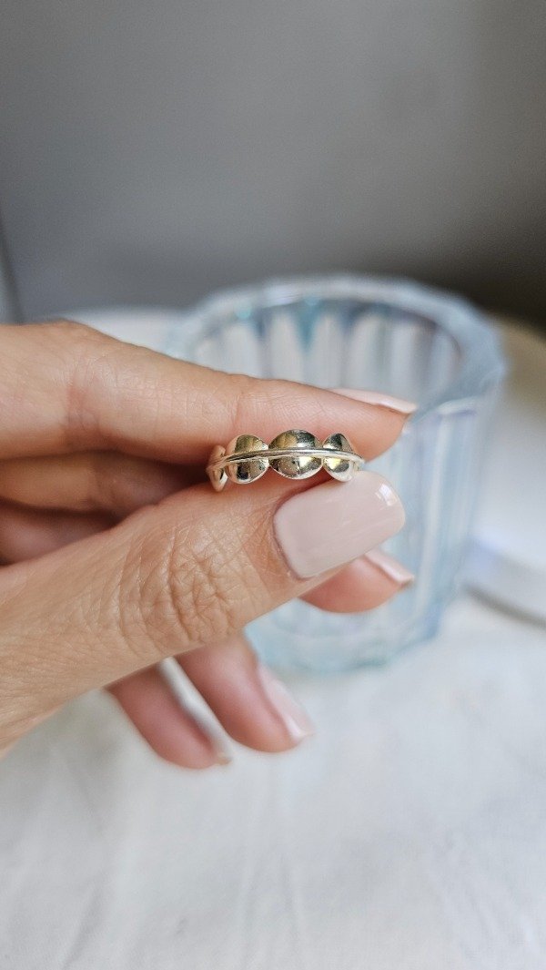Producto - Anillo círculos lisos con línea 17mm. Plata