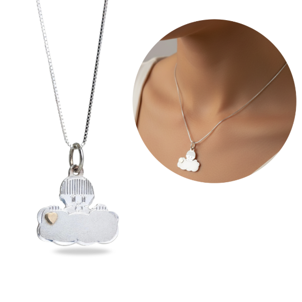 Producto - Cadena con Dije De Plata 925 Y Oro 18kt Nene