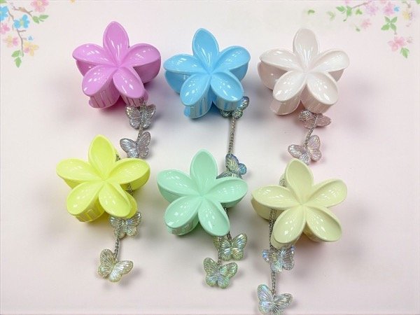 Producto - Broches flor con colgante mariposa