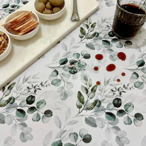 Producto - Mantel de Tela Antimanchas Premium Eucalipto