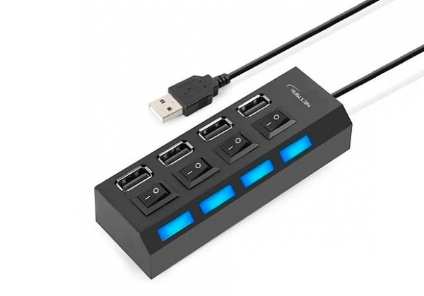 Producto - Hub usb 2.0 -4 ports usb -c/switch individual -cable 30cm -indicador led