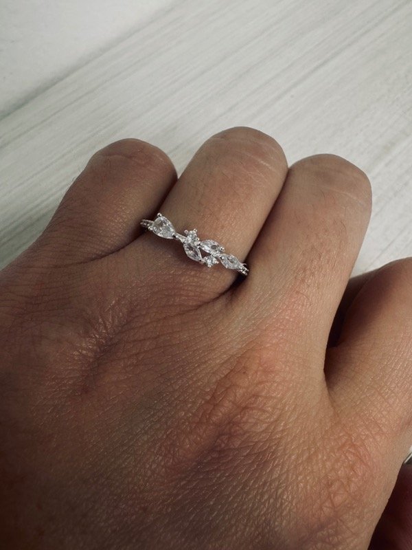 Producto - Anillo Ramitas Diamond Acero Blanco