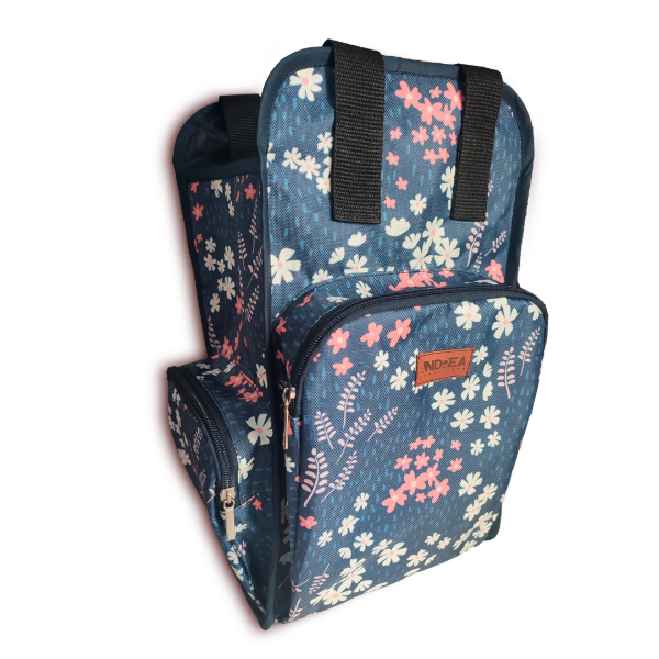 Producto - Bolso mate go - azul con flores