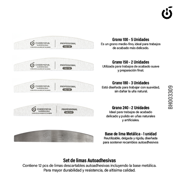 Producto - SET BASE METALICA + LIMAS - CHERIMOYA - - 2