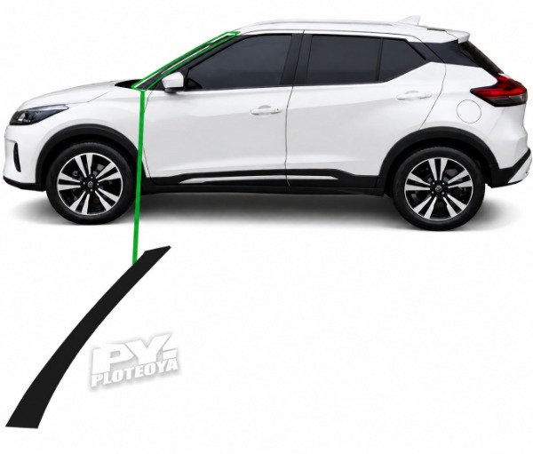 Producto - calco compatible para Nissan Kick parante delantero junto a parabrisa - 1
