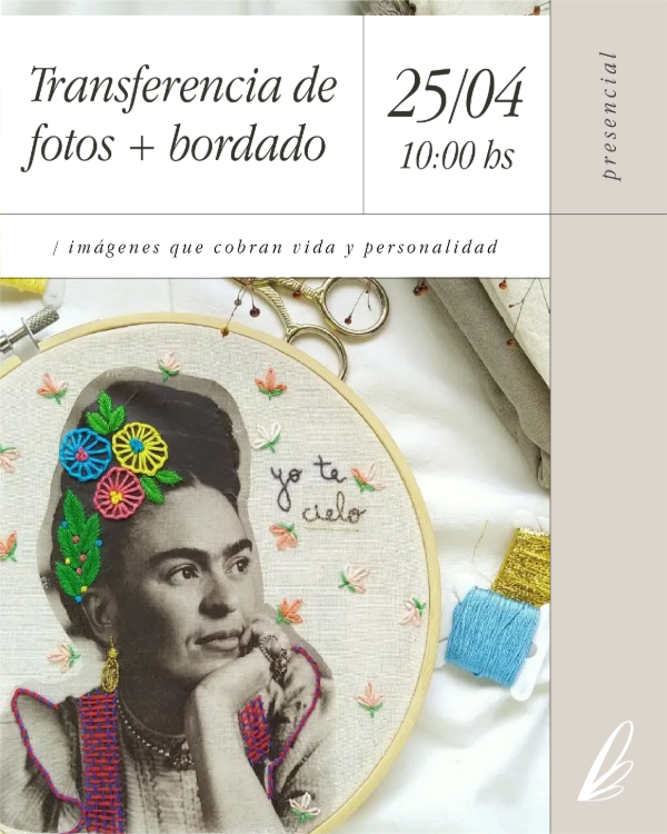 Producto - Workshop de Transferencia y Bordado de Fotos