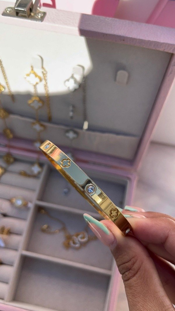 Producto - Esclava dorada clasica con brillos