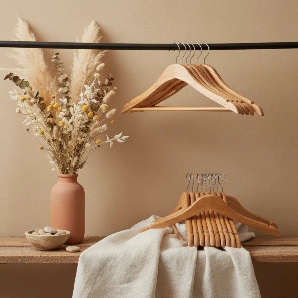 Producto - percha adulto madera laqueada importada x 100 unidades