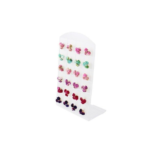 Producto - Aros triple flor metalizado 12 pares