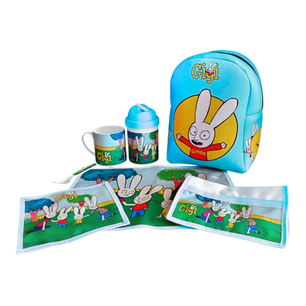 Producto - Set De Jardín Conejo Simón Celeste Personalizado con Nombre