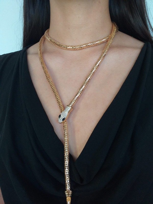 Producto - Corbatero Víbora dorado flexible con imán