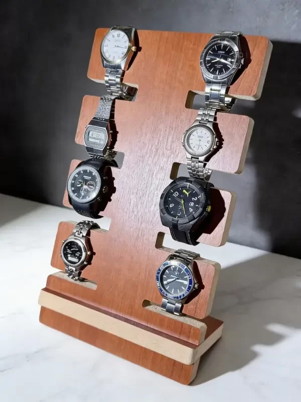 Producto - Porta Relojes Soporte Expositor Madera - 8 Relojes - 3