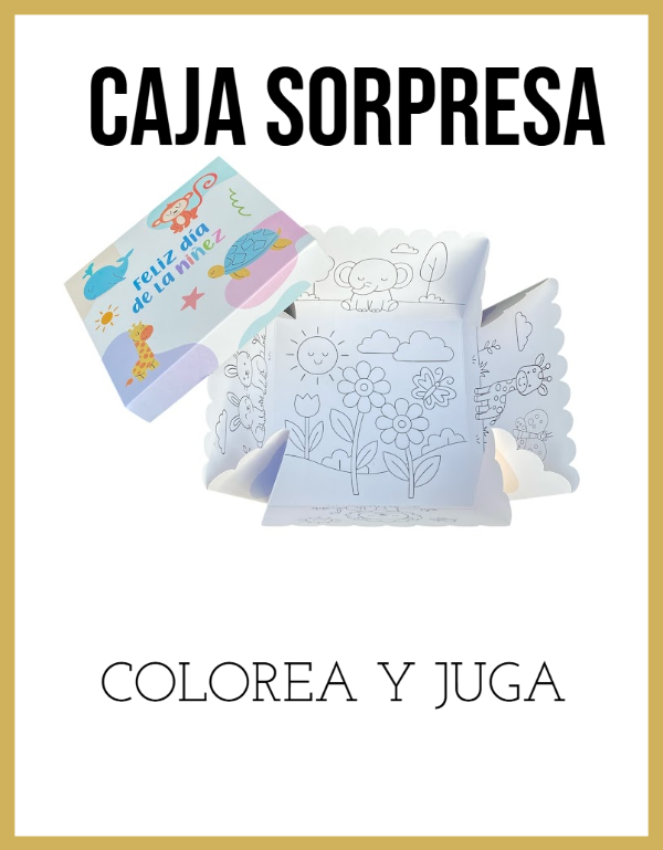 Producto - caja sorpresa ACUARELA infantil 20X20X12