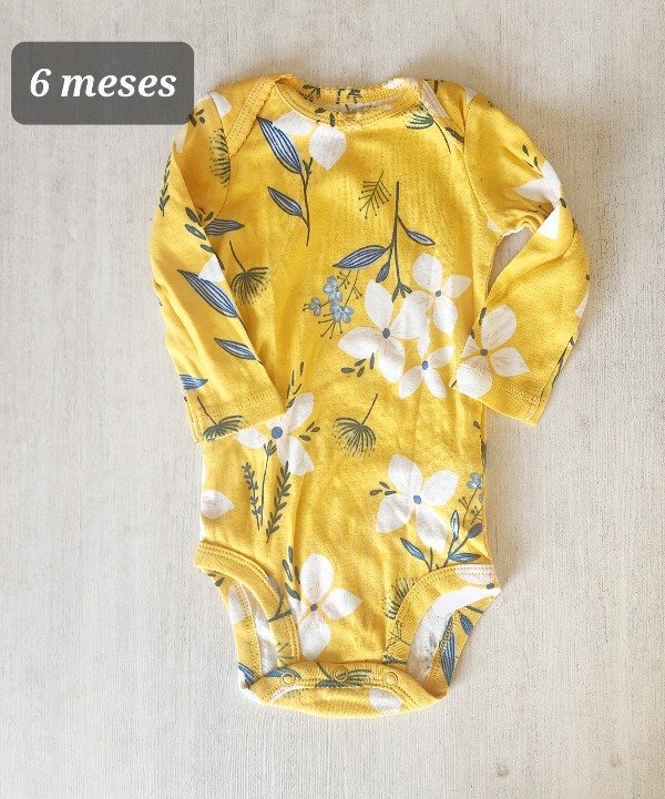 Producto - Body manga larga carters 6 meses amarillo