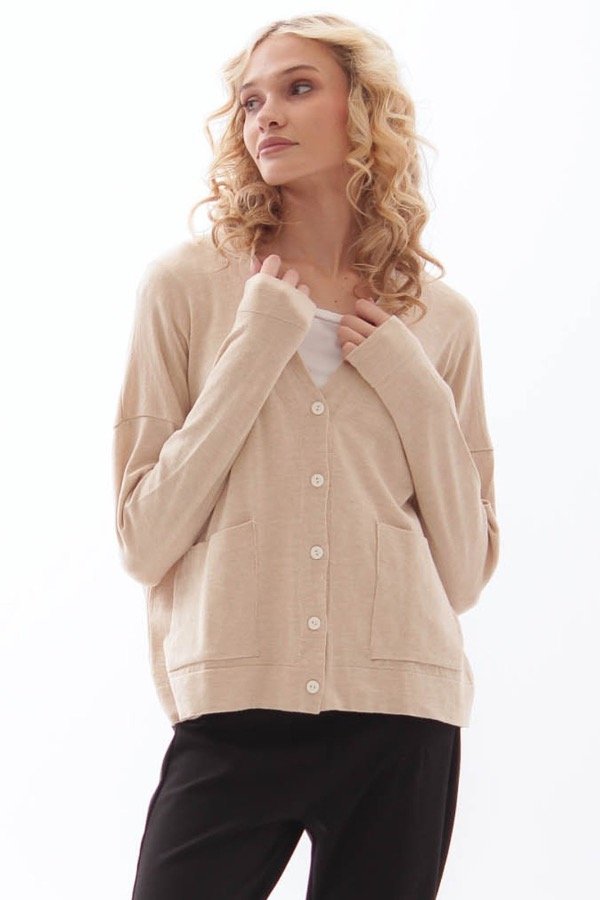 Producto - Cárdigan con bolsillos Beige, Crudo, Negro