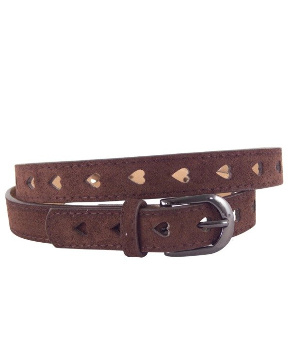 Producto - CINTO FINO GAMUZA CON DISEÑO CALADO CORAZONES EN UNA FILA