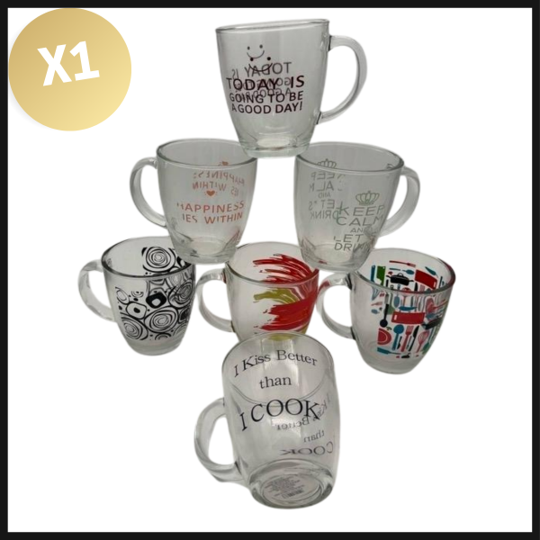 Producto - TAZA DE VIDRIO CON DISEÑO