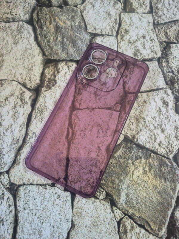 Producto - Funda tpu brillitos con protector de cámara Xiaomi Note 14 4G violeta