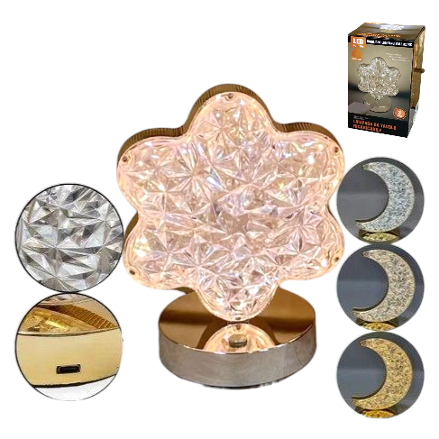 Producto - Lampara Velador Recargable USB Cristal Nieve 29
