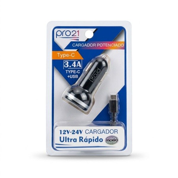 Producto - CARGADOR PARA AUTO CON CABLE USB C PRO 21