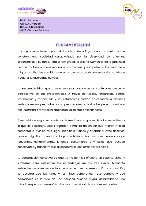 Producto - Migraciones a la Argentina Parte I - 3 grado - 2