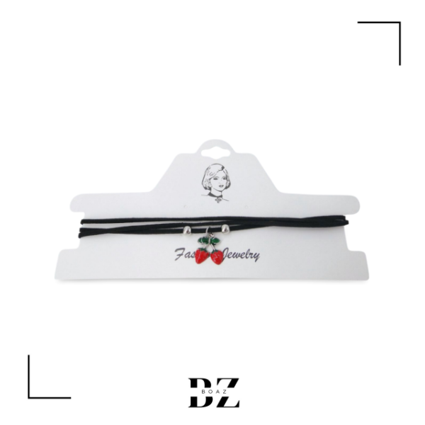 Producto - CHOCKER NEGRO CON DIJE  X PCS EN CARD CEREZA - 2019-3