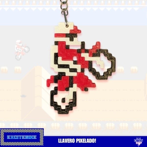 Producto - EXCITE BIKE - LLAVERO PIXELADO