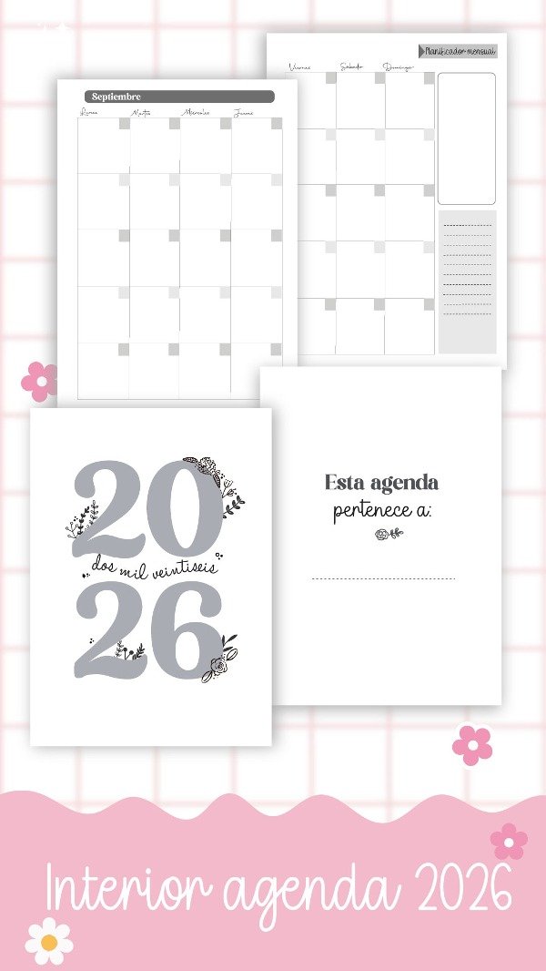 Producto - Interior agenda 2026 - B/N