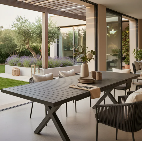 Producto - Mesa de Aluminio Exterior 240cm Color Grafito ( Mesa Sola)